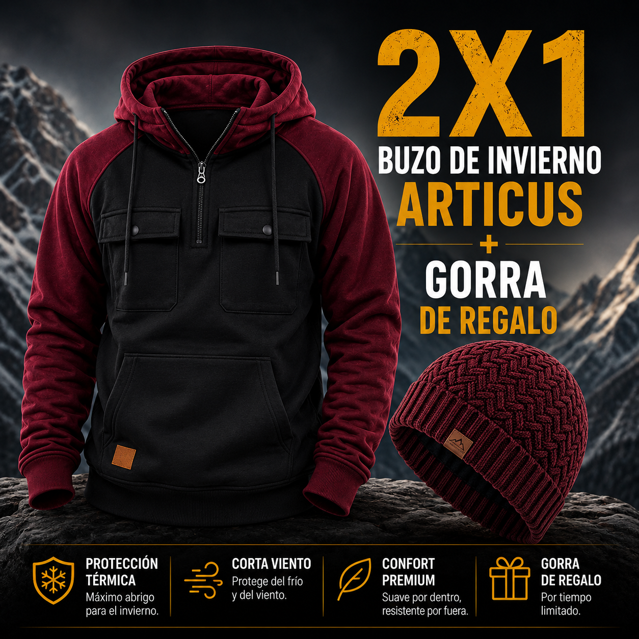 2X1 Buzo de Invierno + Gorra de Regalo