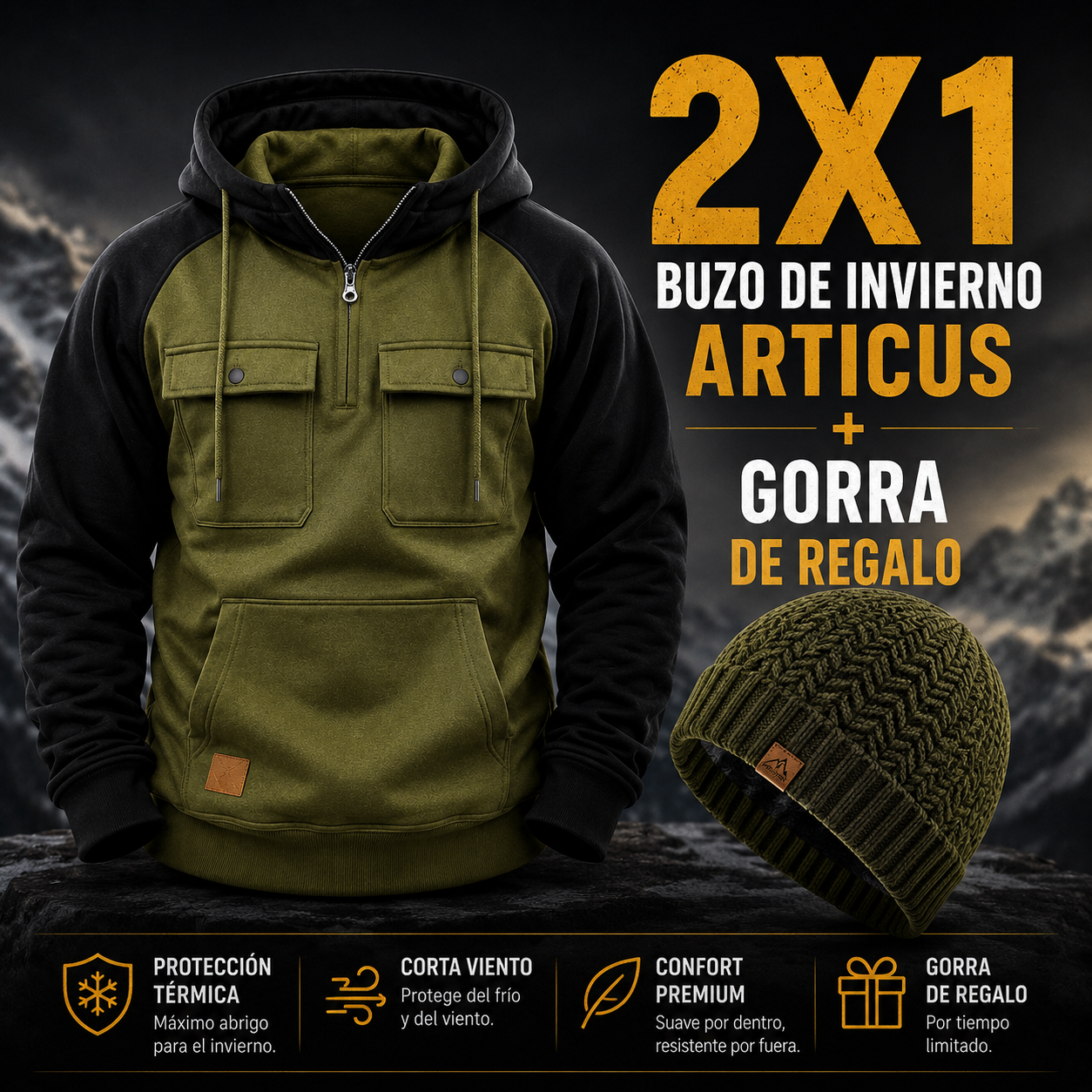 2X1 Buzo de Invierno + Gorra de Regalo
