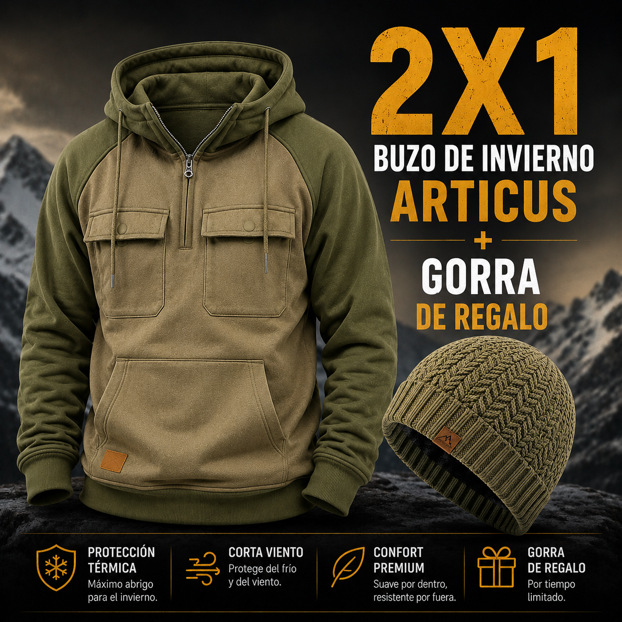 2X1 Buzo de Invierno + Gorra de Regalo