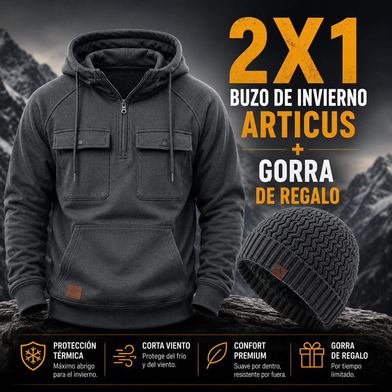 2X1 Buzo de Invierno + Gorra de Regalo