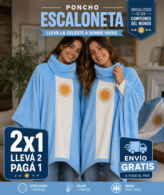 PONCHO ESCALONETA 2X1 MUNDIAL